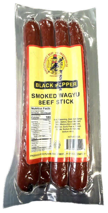 Punxsutawney Beef Black Pepper Smoked Wagyu Beef Stick